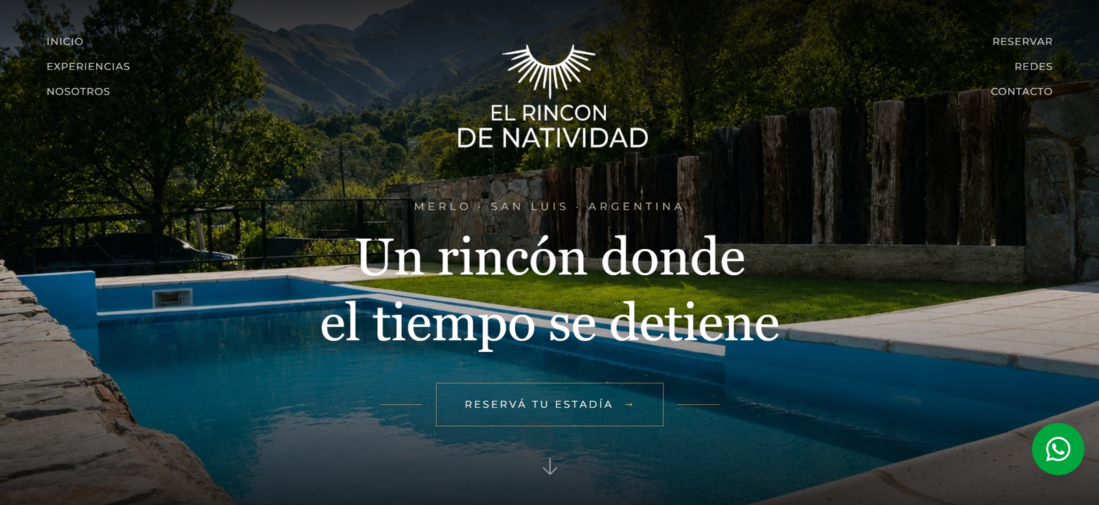 Vista de inicio del sitio de El Rincón de Natividad